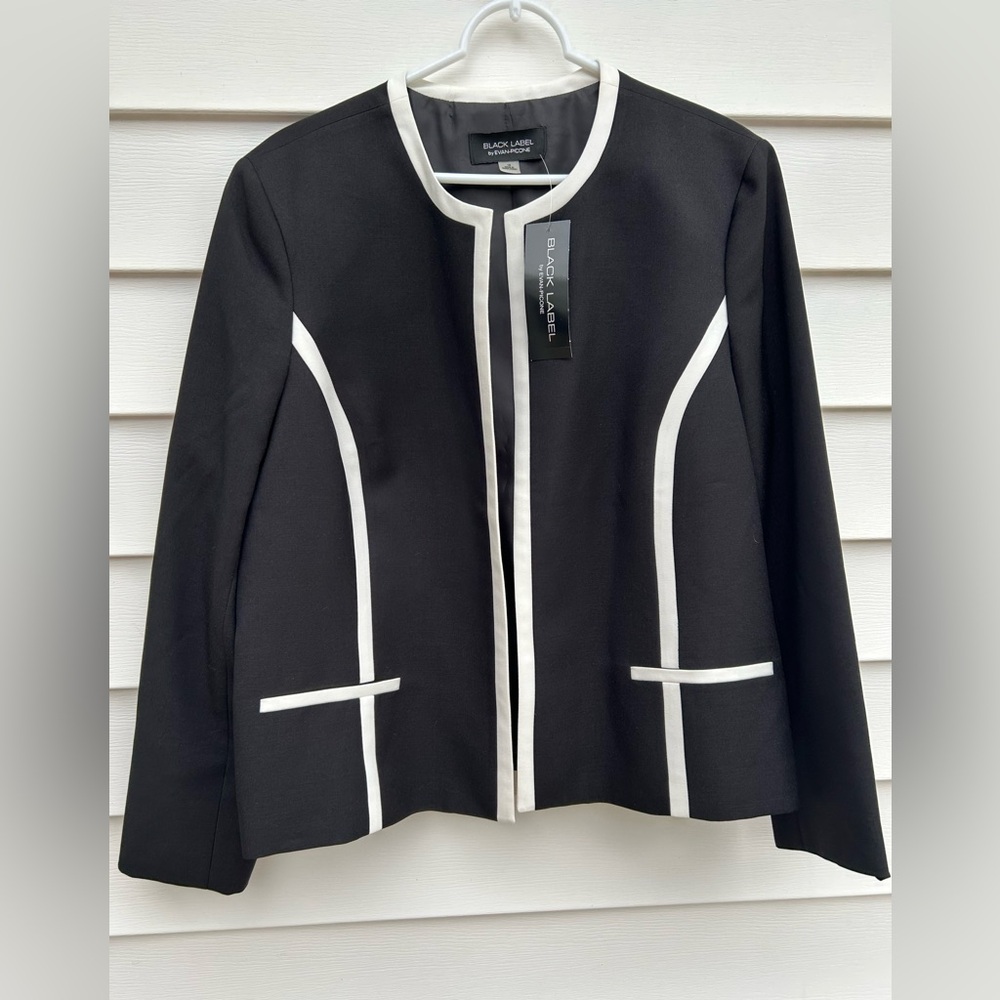 💛Black Label Blue and White Tailored Blazer - Picture 2 of 9